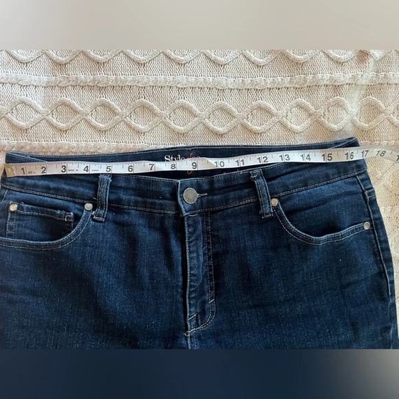Style & Co Jeans Tummy Control Women's Dark Wash Cropped Jeans Size 12 - Picture 12 of 13